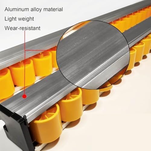 1.2m Flow Rack Conveyor Roller with Plastic Wheels - Heavy-Duty Aluminum Slide Rail for Smooth Pallet Handling, Perfect for Warehouse & Logistics Operations