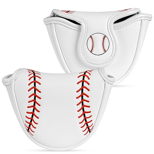 Baseball Putter Headcover Magnetic Closure, Mallet Putter Cover for Heel-Shaft Putter