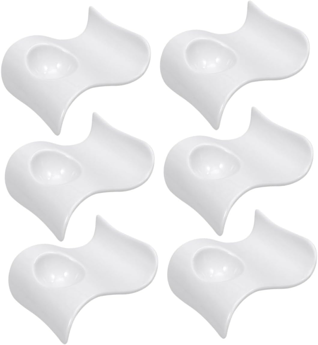 Unomor 6pcs Modern Egg Cups Ceramic Egg Holders Unbreakable Stylish Design Easy to Clean