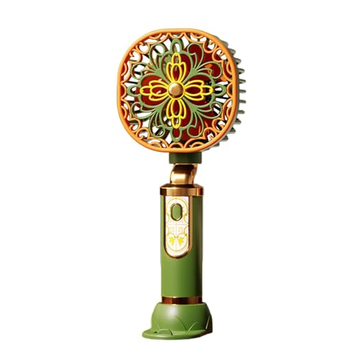 Ventilador personal de bolsillo - Enfriador de mano floral recargable de 1200 mAh, de inspiración antigua, rendimiento de eficiente con batería extendida | viajes de senderismo uso del festival