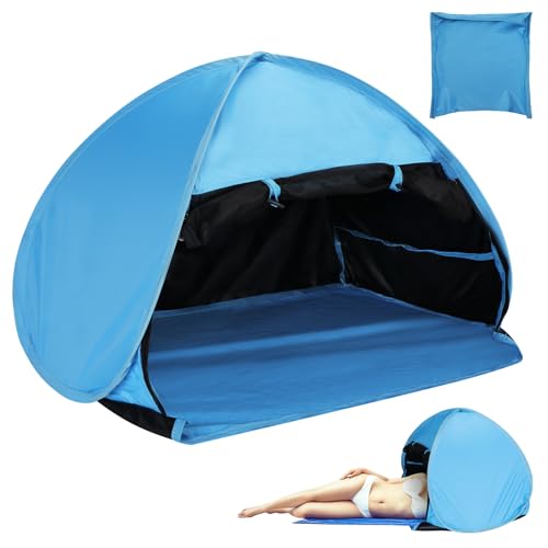 Yaskyly Carpa de Playa SPF50+++ Mini Tienda Portátil Refugio para el Sol Tienda de Campaña Pop Up Beach Sun con Bolsa de Almacenamiento Tienda de Reposacabezas para Interior y Exterior (Azul Cielo)