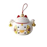 ULTRAWAVE Latas De Té Lata de té de cerámica con Forma de Gato de la Suerte, Creativa, con Dibujos Animados, sellada, for el hogar, for Guardar té, Regalo Decorativo Tarro para Guardar Té(D)