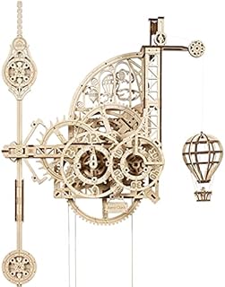 UGEARS Aero Uhr 3D Puzzle - Pendeluhr Aero Clock - Modellbau 3D Holzpuzzle Holzbausatz - Modellbausatz für Erwachsene aus Holz - Mechanisches Modell - Wanduhr mit Pendel - Mechanische Bausätze