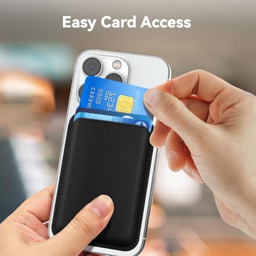 URUCHI Mag-Safe Manyetik Cüzdan iPhone 17/16/15/14/13/12 Serileri ile Uyumlu, Güçlü Mıknatıslı Kartlık, RFID Korumalı, Premium Deri, 3 Kart Kapasiteli, İnce ve Hafif Tasarım – Siyah - Görsel 5