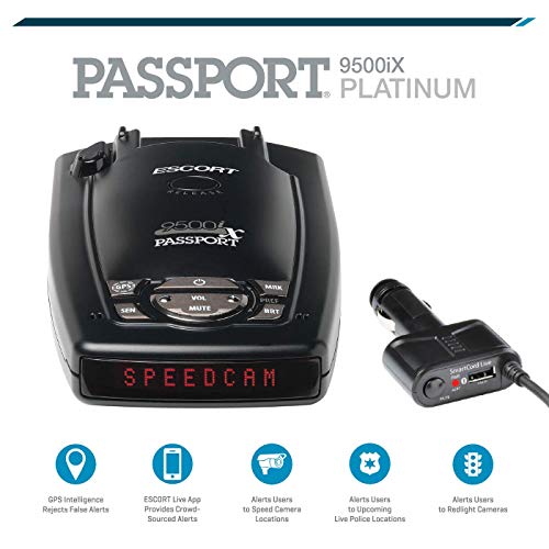 Escort Passport 9500Ix Platinum Bundle Laser Radar Detector W/Smart Cord Included For Long Range Detection & Fewer False Alerts, Black #TOP1