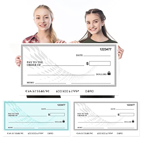 2Pcs Giant Check, Dry Custom Plaque For Award Plaque Presentation, Endowment, Donations, Novelty Endowment Big Check, Fundraiser Items, Big Blank Check, Charity Sweepstakes, Reward Winners Checks #TOP2