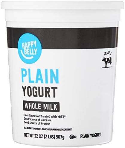Amazon Brand - Happy Belly Traditional Whole Milk Plain Yogurt, 32 Ounce