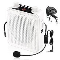 Giecy Spraakversterker met microfoon, draagbaar PA-systeem, 30 W oplaadbare 2800 mAh-batterij voor leraren, training, vergaderingen, reisladder (geel