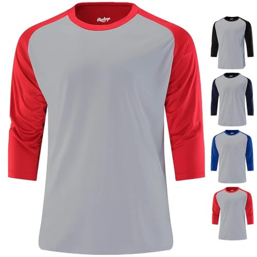 Rawlings Men's Athletic Fit 3/4 Sleeve Shirt | Baseball Training Apparel