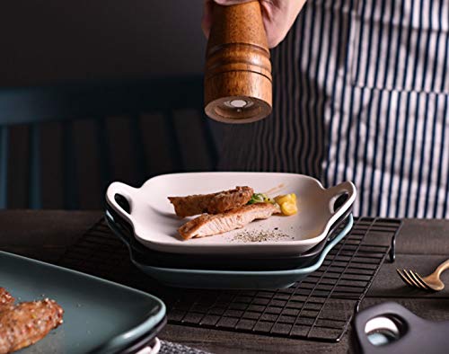 Sophie & Panda Eco Friendly Porcelain Rectangular Serving Platters With Handles - Throw A Stylish Dinner Party - Set of Four 11.6” X 5.9” X .75” Platters For Serving - Thumbnail 6