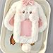 TENYELE Plush Rabbits Card Holder Lovely Photo Card Holder Cartoon Animal Card Sleeve