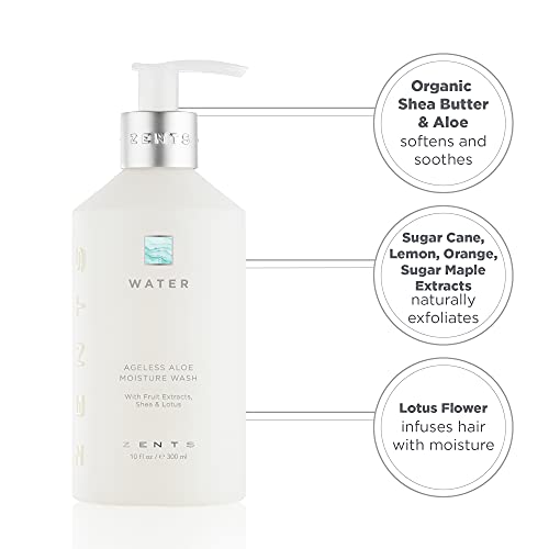 Zents Hand And Body Wash (Water Fragrance) Moisturizing Anti-Aging Cleanser With Organic Shea Butter & Aloe For Dry Skin, 10 Fl Oz #TOP5
