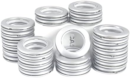 32 Pack Curtain Grommet Plastic Eyelet Rings Inner Diameter 1-9/16"(40mm) Curtain Eyelet Rings Nanoscale Kit Matte Curtain Rod Large Grommet Kit for Fabric (Silver)