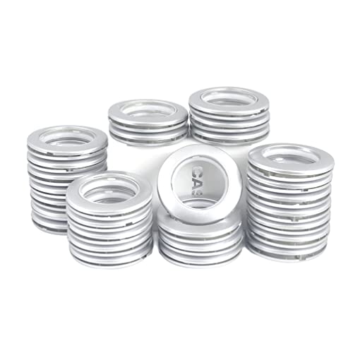 32 Pack Curtain Grommet Plastic Eyelet Rings Inner Diameter 1-9/16"(40Mm) Curtain Eyelet Rings Nanoscale Kit Matte Curtain Rod Large Grommet Kit For Fabric (Silver) #TOP1