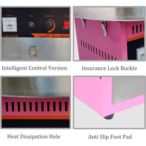 Electric Candy Floss Maker, 1000W Commercial Stainless Steel Cotton Candy Machine, Comes With Storage Box, Simple Operation Panel, Candy Machine for Children'S Birthdays Family Gatherings - Image 3