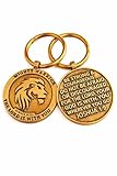 GUAAFA Inspirational Lion Keychain Gifts for Men Women Boys & Girls - Mighty Warrior Key Chain Keyring Lucky Charms for Graduation Baptism Birthday Christmas (#1 Be Strong And Courageous)