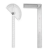 msymsyu 300MMx140MM Anschlagwinkel 1 Stk Schreinerwinkel Edelstahl 90° Schlosserwinkel und Winkelmesser Mit Feststellschraube und Lineal Schlosserwinkel mit Anschlag für Tischler DIY Zeichnen