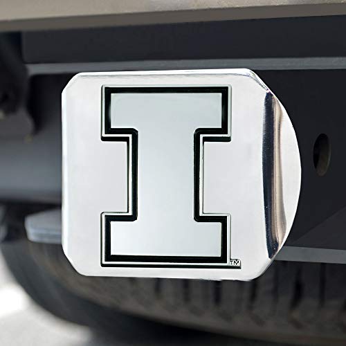 Fanmats 25134 Illinois Illini Chrome Metal Hitch Cover With Chrome Metal 3D Emblem #TOP1