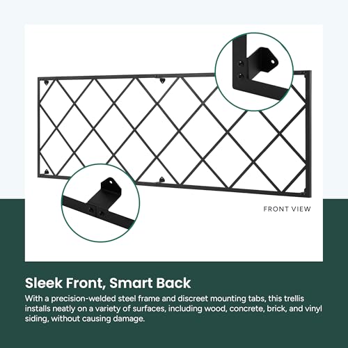 Giant Wall Trellis, 8 Foot Tall (96” high by 32” Wide), for Outdoor Climbing Plants, Sturdy Rectangular Shaped Metal Frame with Lattice Design by Meranti Home + Garden - Image 8