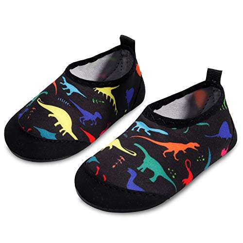 JIASUQI Summer Casual Skin Water Shoes Socks for Baby,Sand Swimming Multi Dinosaur 12-18 Months