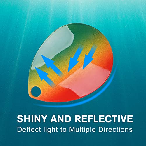 Spinner Blades Fishing Lures Kit,50Pcs Colorado Blades Diy Lure Making Supplies Mixed Colors Fishing Spoons Blades For Walleye Spinner Baits Rig Making Trout Salmon Bass Fishing #TOP5