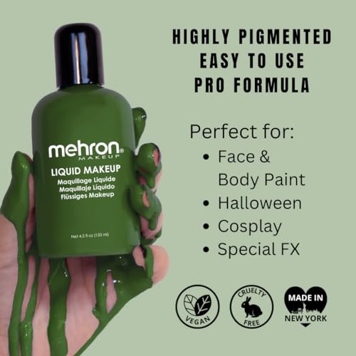 image for Mehron Makeup Liquid Makeup | Face Paint and Body Paint Perfect for Ha