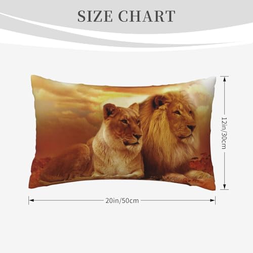 Housses de coussin effet lin lion et lionne : créez un cocon chaleureux chez vous