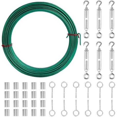 Fuuner 100ft PVC Coated Steel Wire Kit Cover