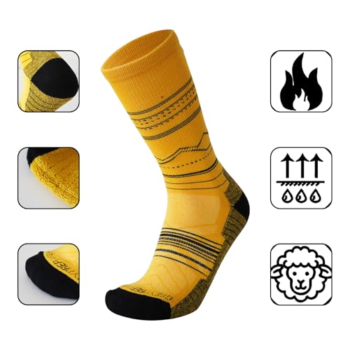 Merino wool hiking outdoor sports socks Warm winter socks For Men & Women 3 Pairs2