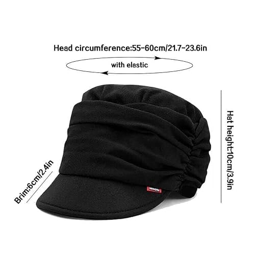 Xyiyi Black Women Newsboy Cap Adjustable Visor Beret Hats Baseball Cap Chemo Baggy Beanie #TOP2