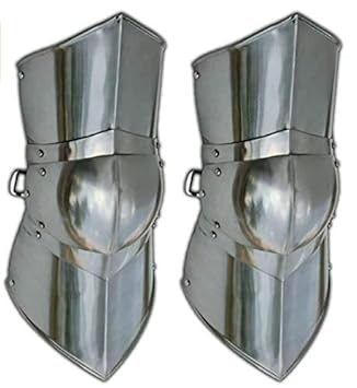 Vintage Star Authentic Battle Ready Greaves Leg Armor Large Silver