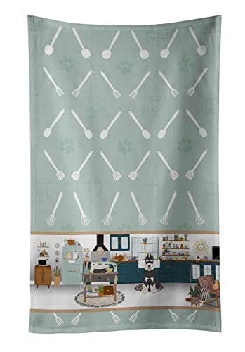 Caroline's Treasures WDK6003KTWL Black and Silver Schnauzer in The Kitchen Kitchen Towel Dish Cloths Guest Hand Towel Decorative Bathroom Towel for Face,Tea, Dishcloth, Kitchen and Bath