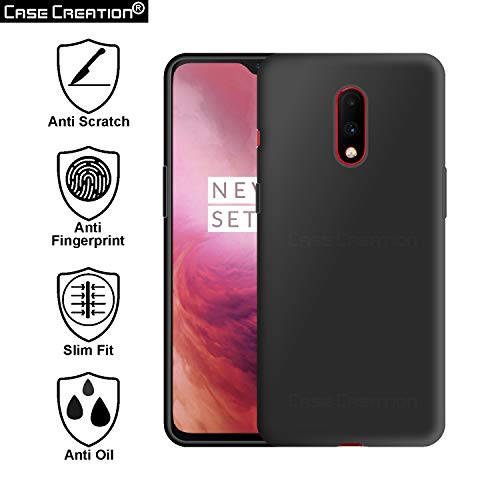 Image of Case Creation Luxurious OG Series for Oneplus7 Case Cover,Anti-Dirty Slim Case Frosted Matte Cute Candy TPU Raised Bezel (Splash of Color) Back Cover for Oneplus 7 -Black