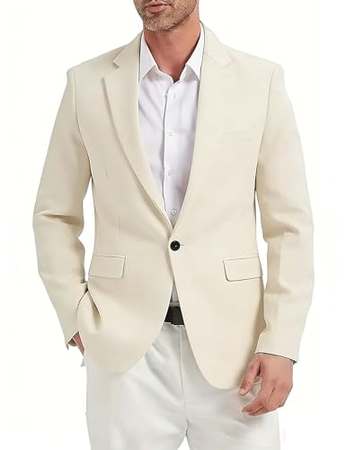 i · FineLong Mens Suit Jacket Tuxedo Jackets Suits Blazer Jacket for Men Dinner Suit Blazer Prom Wedding Dress Coat White