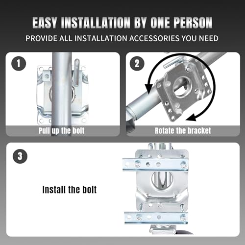 ROAD DAWG Trailer Jack with Wheel, Heavy Duty Swivel Boat Trailer Jack Single Wheeel 1000lbs, 10\" Lift, Bolt-on Trailer Tongue Jack for RV Boat ATR39001MB-2 - Thumbnail 6