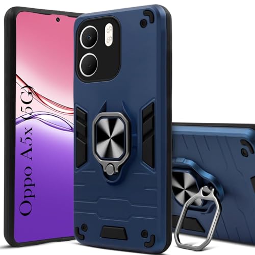 Image of AIBEX Armor Back Cover Compatible for Oppo A5X 5G| Rugged Shockproof Case with Ring Holder & Kickstand | Military-Grade Protection | Magnetic Car Mount Compatible