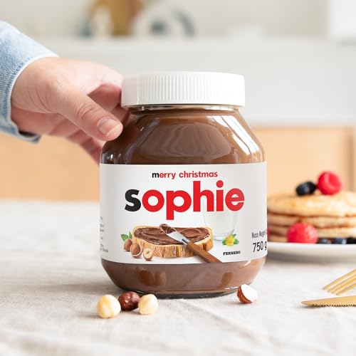 Personalisiertes Nutella-Glas mit Geschenkbox - das Highlight für den Frühstückstisch Geburtstagsgeschenk für Männer & Frauen (750 Gramm, personalisiertes Etikett)