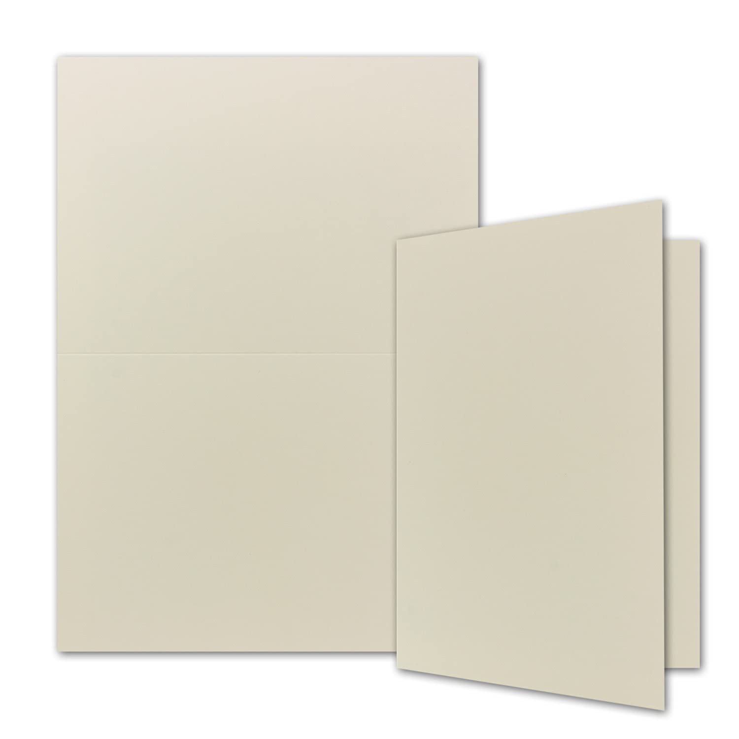 FarbenFroh by GUSTAV NEUSER A5 Doppelkarten Set inklusive Briefumschläge - 150er-Set - Blanko Naturweiß Einladungskarten in Creme-Weiß - Faltkarten mit Umschlägen