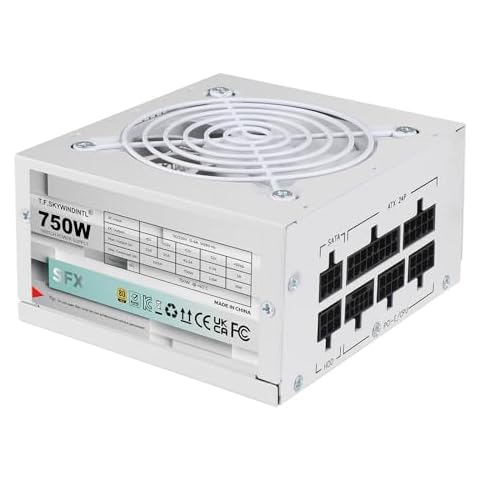 SFX Power Supply 750W 80 Plus Gold ITX SFF Gaming PSU Modular ATX 3.0 PCIe 5.0 Ultra-Quiet Fan 110V/220V Full Voltage Multi-Protection for Desktop PC Server Not Include SFX to ATX Bracket White Cover