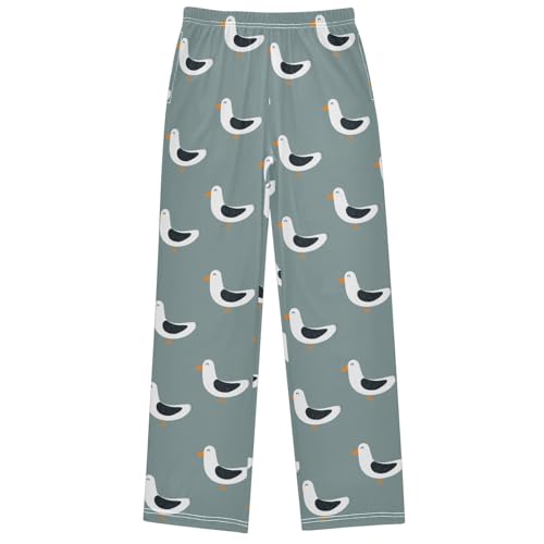 Boy's Pants Happy Seagull Arctic Animal Jogger Pants Elastic Waist Long Bottoms Trousers with Pockets 6-14 Years