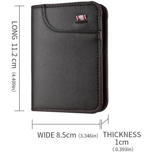 Mini Slim Wallet 5 Card Slots ID Window 1 Money Pocket Faux Leather Thin Compacted4