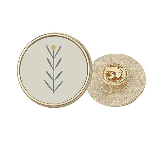 Broche ronde en métal doré herbe s art M au fini chic et élégant