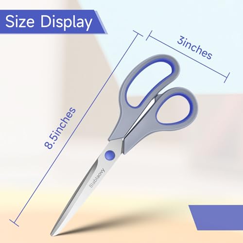 8.5\" Scissors, 6 Pack Scissors All Purpose with Soft Comfort-Grip Handles, Sharp Scissors for Office Home DIY Craft Sewing Fabric Craft Supplies, Office Supplies, School Supplies, Right/Left Hand