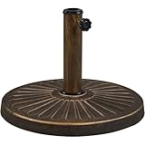 Yaheetech Pied de Parasol 10 kg Lestage pour Parasols en Résine et Fer pour Terrasse, Piscine, Patio, Jardin, Restaurant Bronze Φ44×32 cm