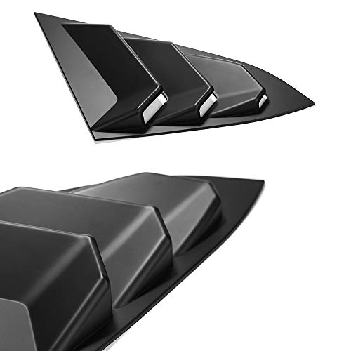 Thenice For 10Th Gen Civic Rear Side Window Louvers Racing Style Triangular Window Glass Blinds For Honda Civic Sedan 2021 2020 2019 2018 2017 2016 -Matt Black #TOP3