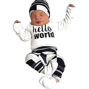 JIAJIA YL Baby Set Jungen Reine Baumwolle Top und Hose Plus Hut für Unter 18 Monate