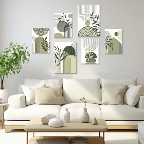 Set 6 Tableaux Muraux Bohème Plantes Vert, FajerminArt