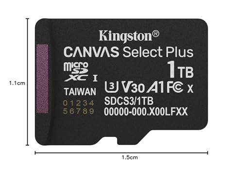 Image of Kingston Canvas Select Plus microSD Memory Card 1TB micSDXC Gen3 150R A1 Single Pack w /o ADP - SDCS3 /1TBSP