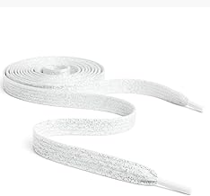 Pimp My Shoes Coloured Metallic Sparkly Glitter Flat Shoelaces 12mm wide x 80cm & 120cm Long For Kids & Ladies Trainers, Dance and Skate Boots