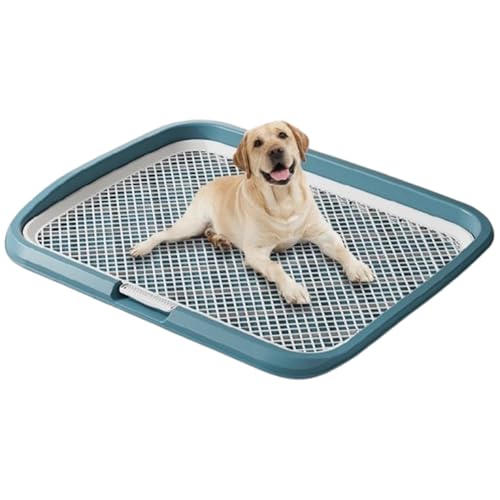 犬 トイレ ペット用品 といれトレーワイド 犬トイレトレー はみ出し防止 し多頭飼いトイレ トイレトレーニング 犬 おしっこトレー メッシュ おむつホルダー取り外し可能 お掃除簡単 小型犬大型犬おしっこトレー おしゃれ犬用トイレ 柱付き (ネイビーブルー,